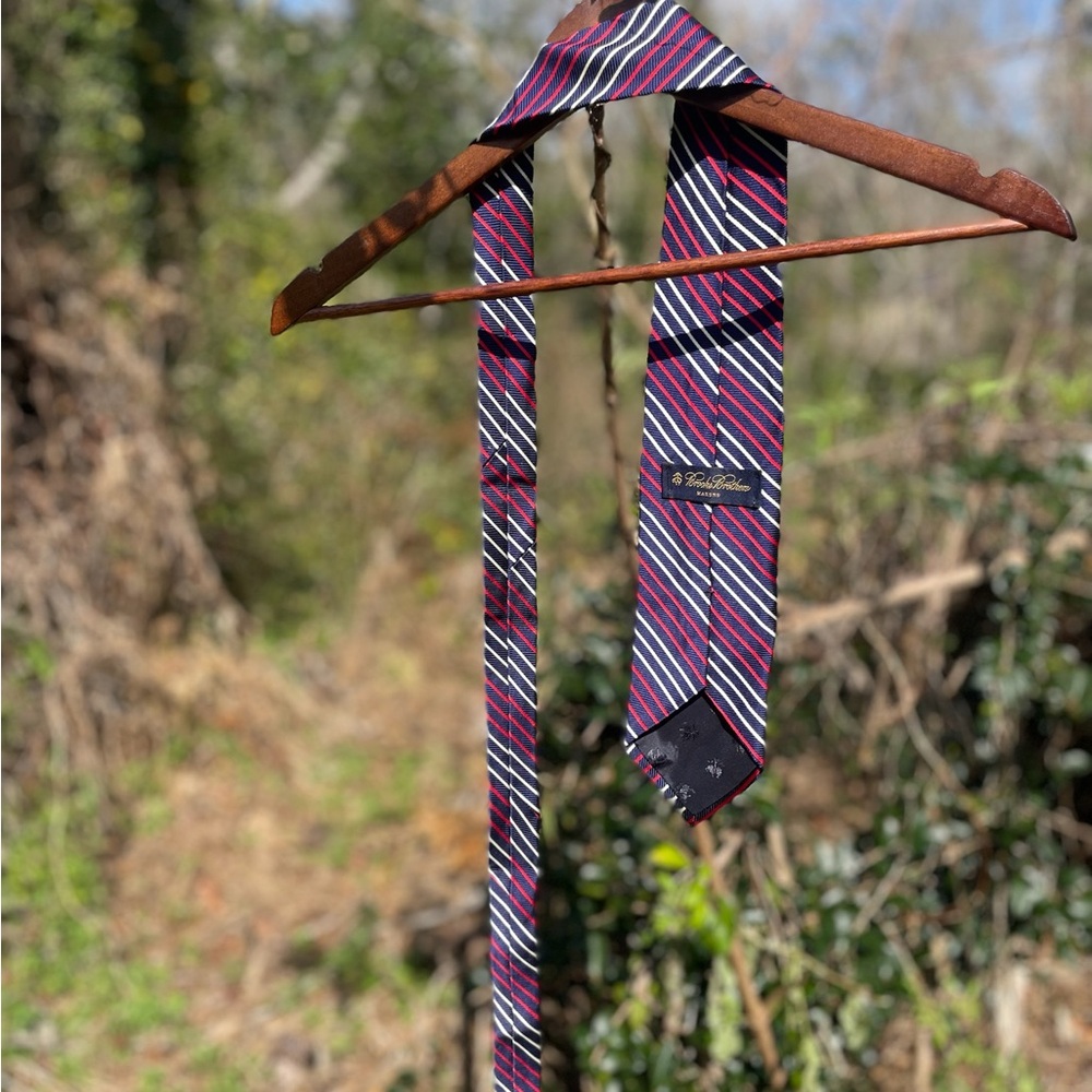 Stylish Striped Tie in Black and Red by Brooks Brothers
